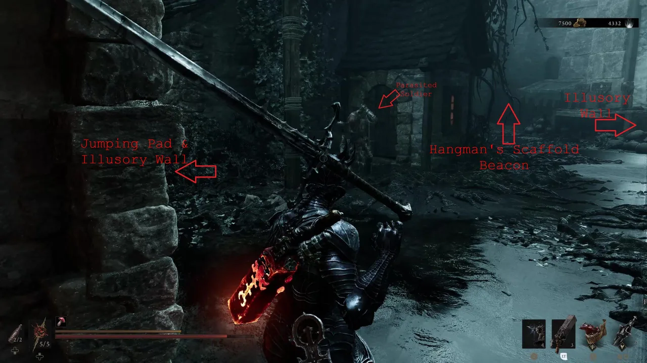 Image showing a Mortal Shell 2 player reaching the middle hub section in Prisoner's Domain